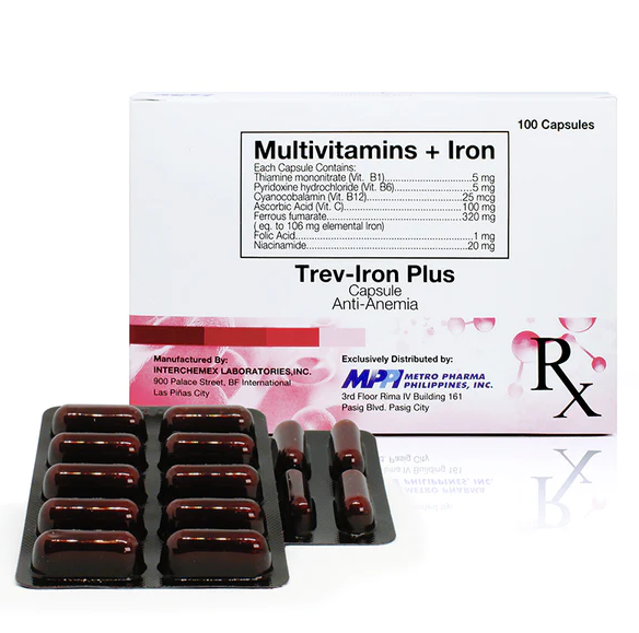 TREVIRON PLUS Multivitamins / Iron Capsule 100's price in the
